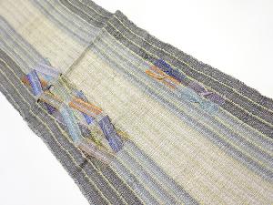 リサイクル　変わり織り縞模様織り出し名古屋帯